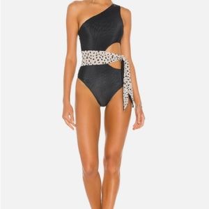Beach Riot Carlie One Piece Taupe Spot Bathing Suit